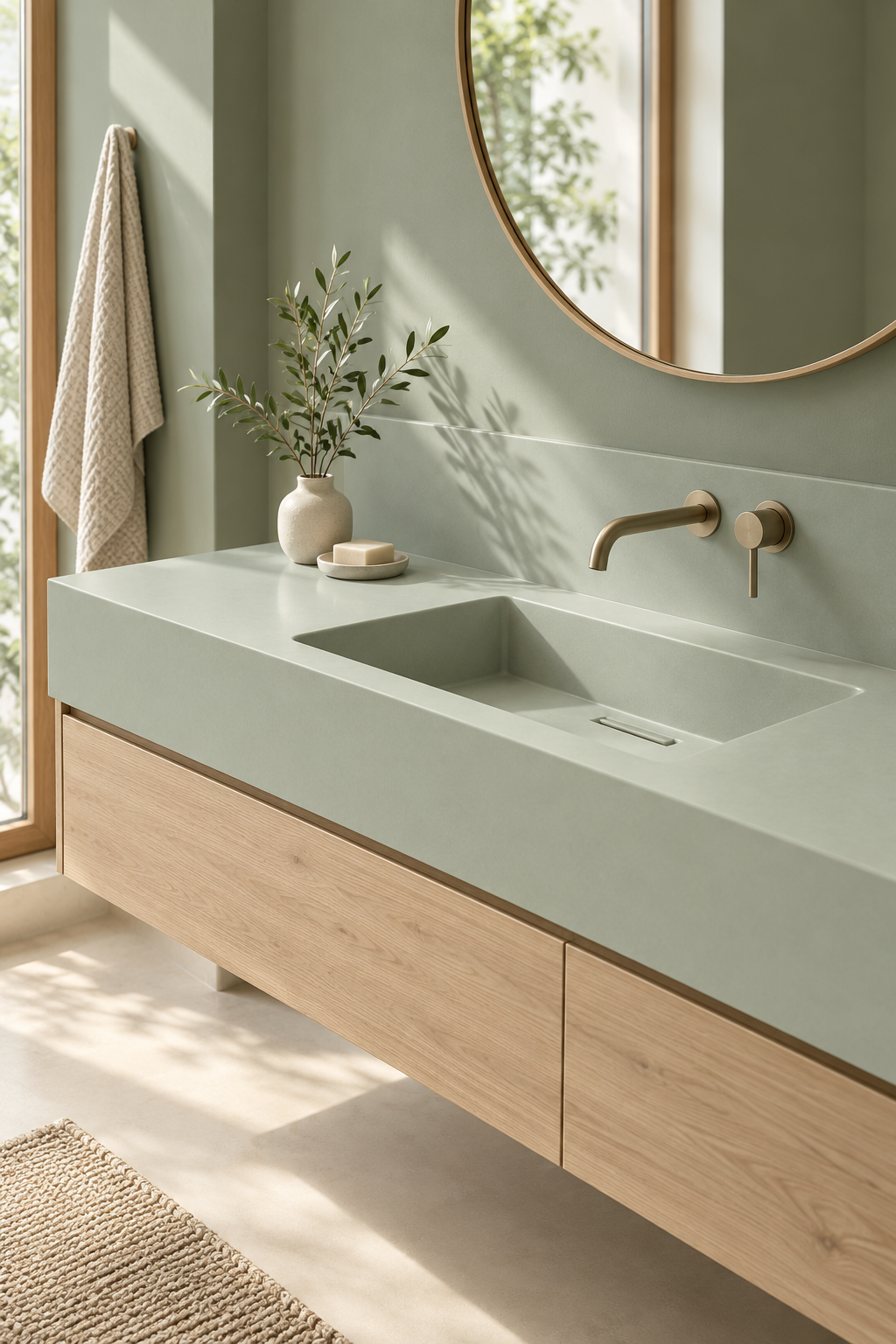 S235 Urban Sage — Столешница для ванной