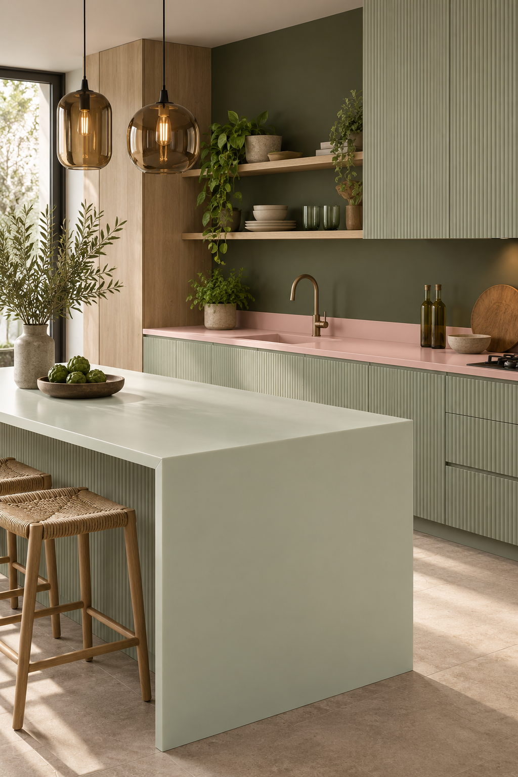 S235 Urban Sage — Шалфейный и розовый в кухне