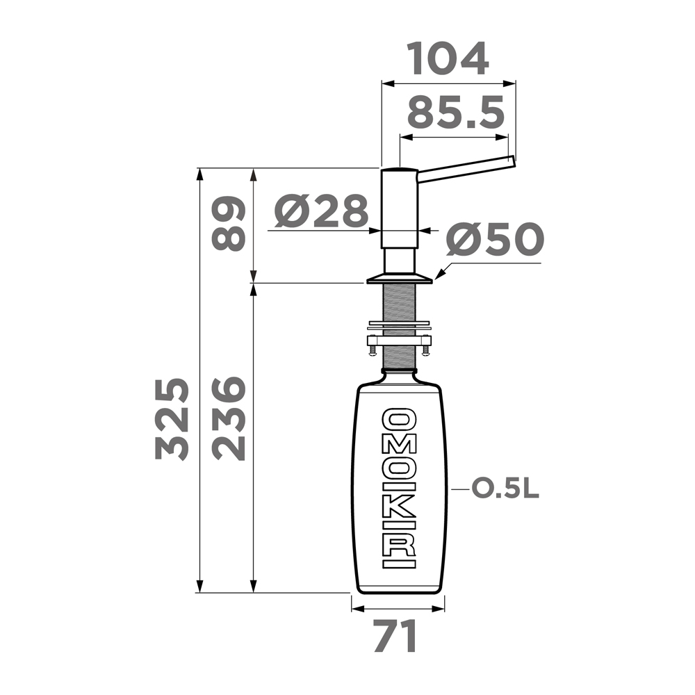 Чертёж дозатора OMOIKIRI OM-02